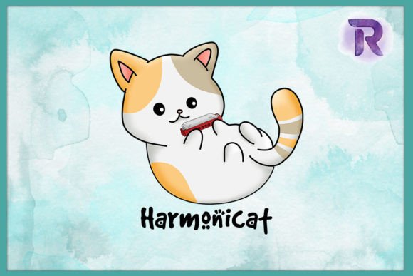 Animal Puns Harmonicat Cat PNG