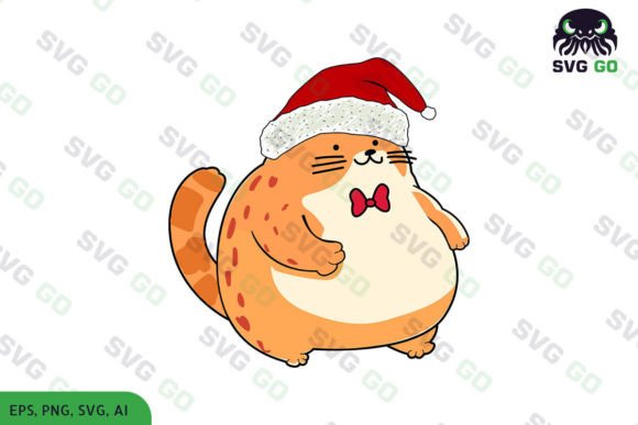 Cat Christmas Embroidery Design