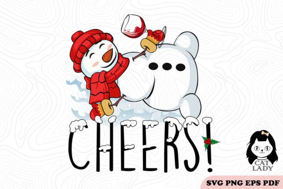 Cheers Snowman Christmas SVG PNG