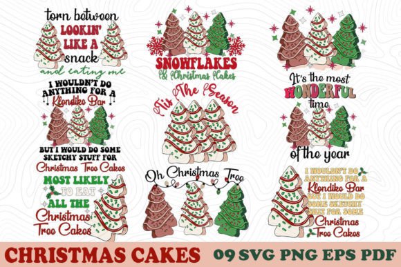 Christmas Cakes SVG Sublimation Bundle