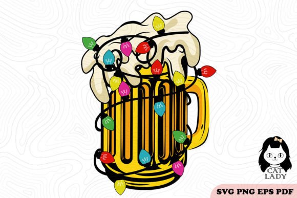 Christmas Lights Beer Glass SVG PNG