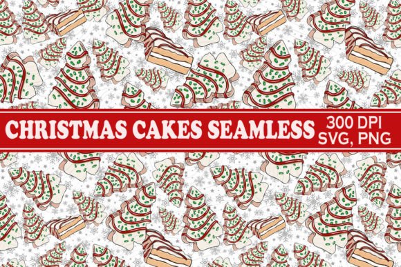 Christmas Tree Cake Seamless SVG PNG