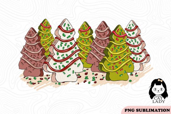 Christmas Tree Cakes Forest SVG PNG