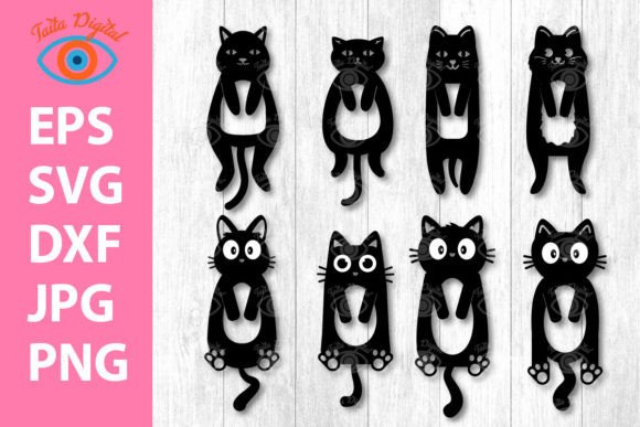 Cute Black Cat Bookmark Design