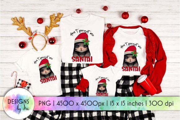 Cute Kitten in Santa Hat Christmas PNG