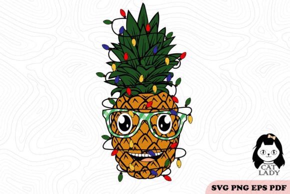 Cute Pineapple Christmas SVG PNG