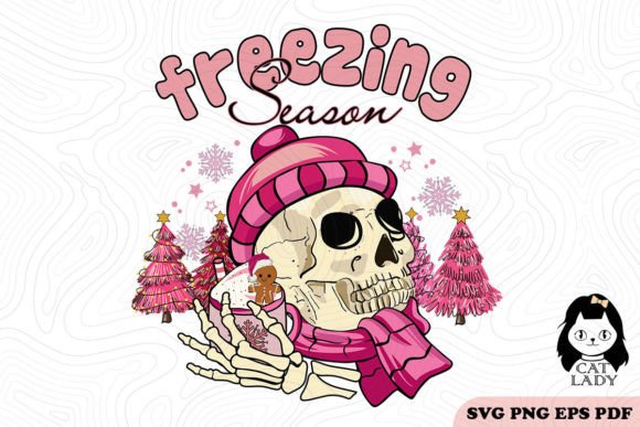 Freezing Season Skull Christmas SVG PNG