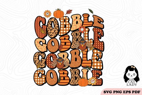 Gobble Thanksgiving Pattern SVG PNG