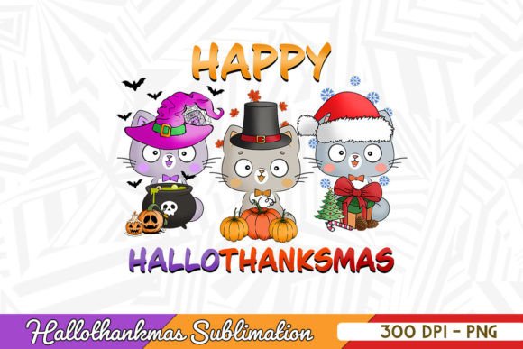 Happy Hallothanksmas CAT Sublimaition