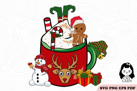 Hot Cocoa Christmas ELF SVG PNG