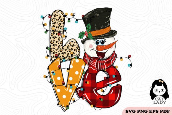 Love Snowman Christmas SVG PNG