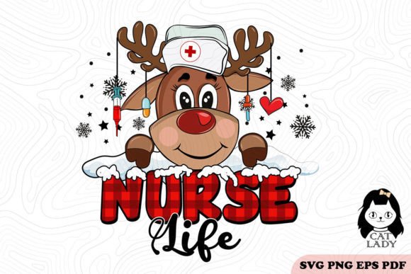 Nurselife Christmas Reindeer SVG PNG