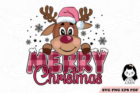 Reindeer Merry Christmas SVG PNG