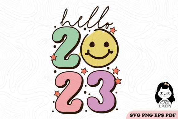 Retro Hello 2023 SVG PNG