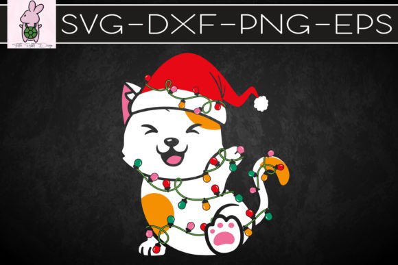 Santa Cat Christmas Light Funny