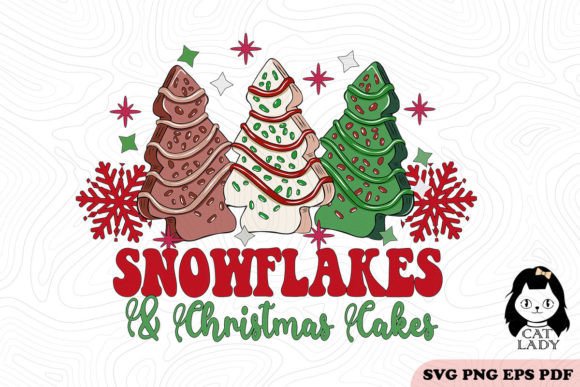 Snowflakes and Christmas Cakes SVG PNG
