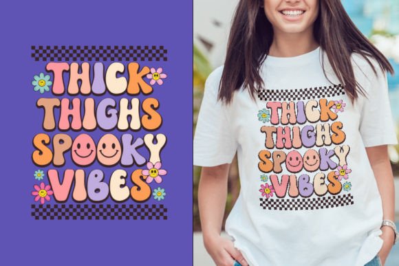 Thick Thighs Retro Halloween Svg Design