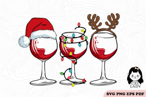 Wine Glass Christmas SVG PNG Sublimation